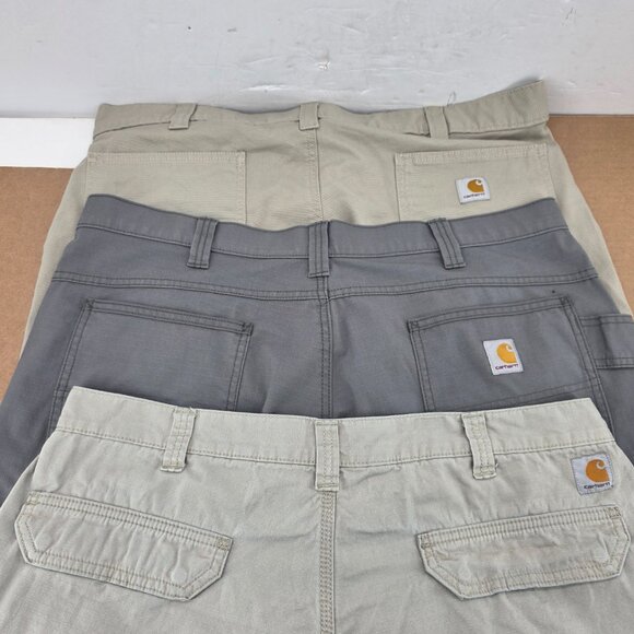 Carhartt Mens Rugged Flex Canvas Work Shorts Size 40 Relaxed Fit  Gray Khaki 3of - Picture 10 of 16